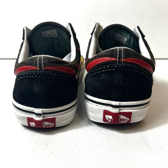 Vans Old Skool Flames Mens 7 Black Suede Canvas sneaker Shoes Lace Up Womens 8.5 - Picture 7 of 12